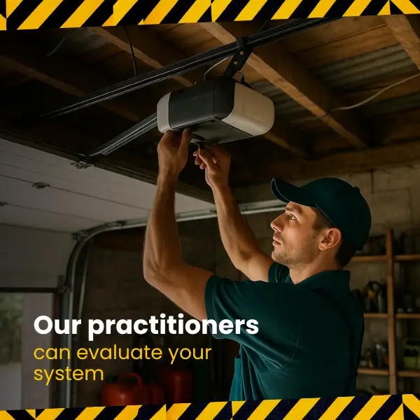 Fix Overhead Door Opener Problems Technician fixing garage door opener in garage